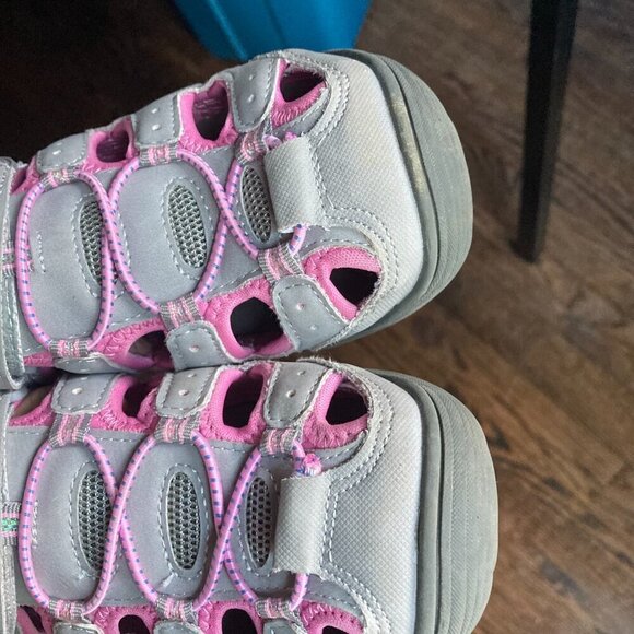 EDDIE BAUER GREY/PINK SANDALS SIZE 3 YOUTH - Picture 9 of 12